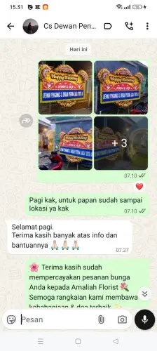 Testimonial Papan Bunga Pernikahan bandar lampung